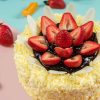 Fruit Cake with strawberry toppings